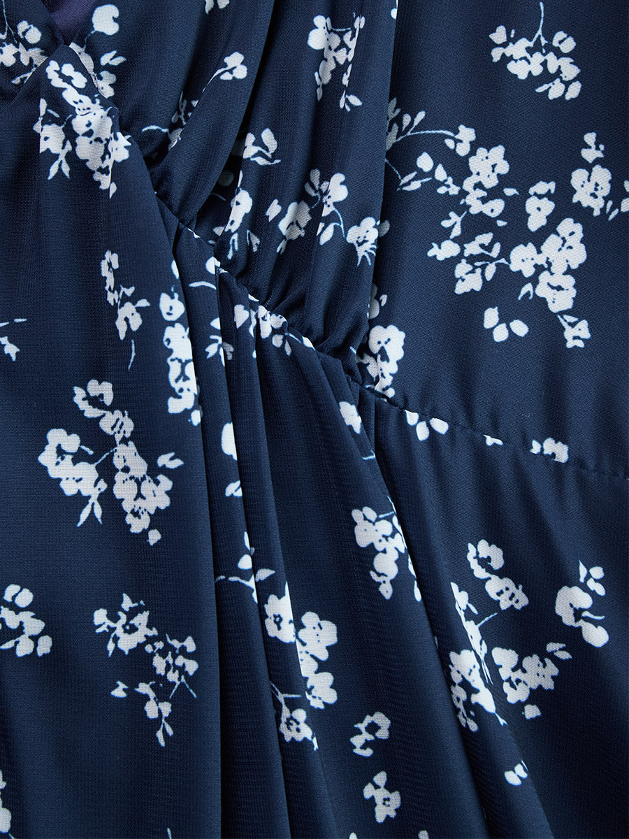 Vestido Maxi Floral Azul