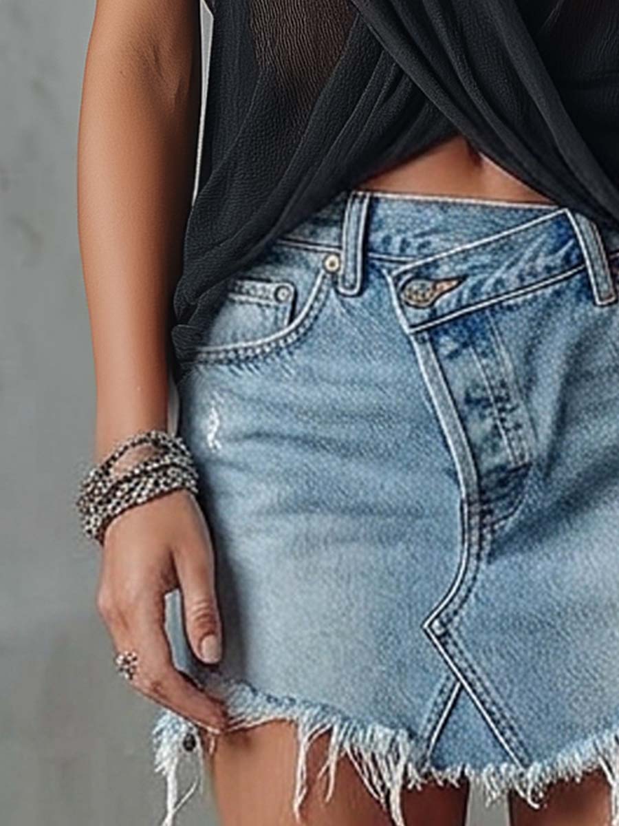 Minifalda Denim Asimétrica