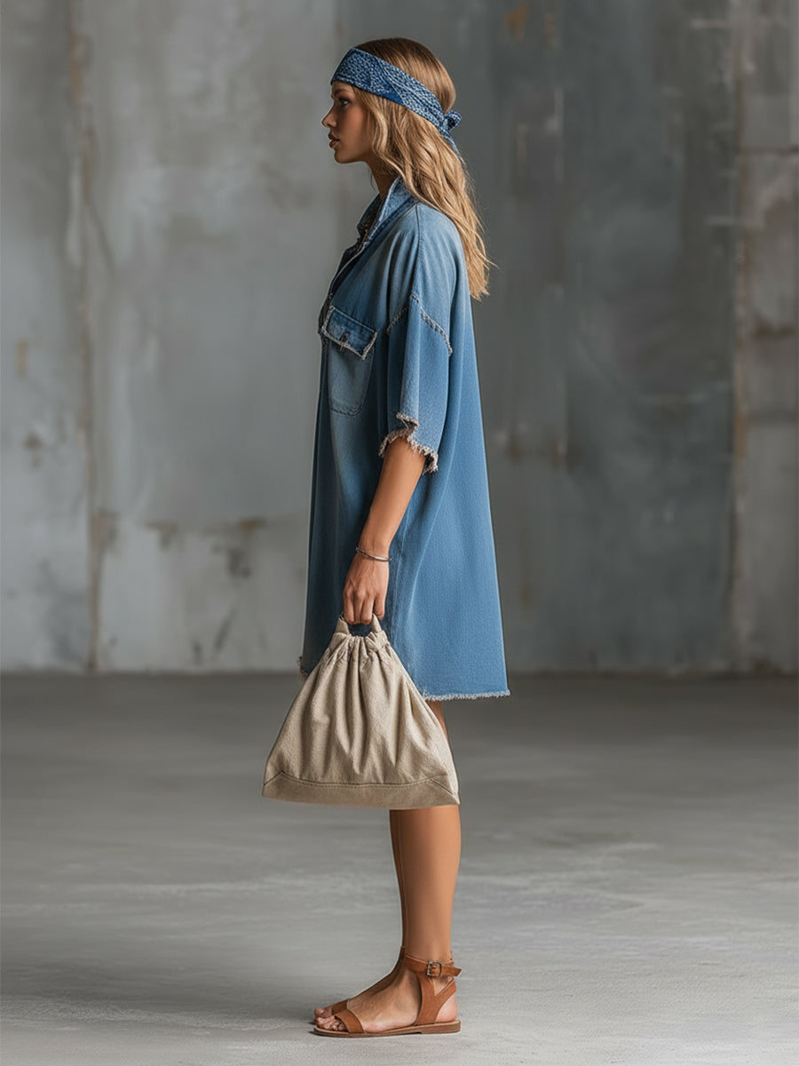 Vestido Mini Denim Azul