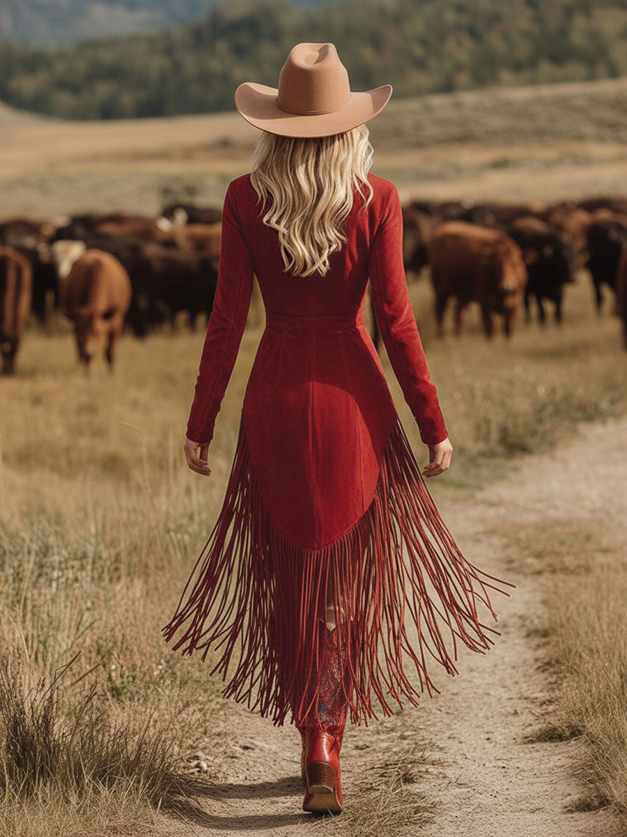 Vestido Midi Western Rojo