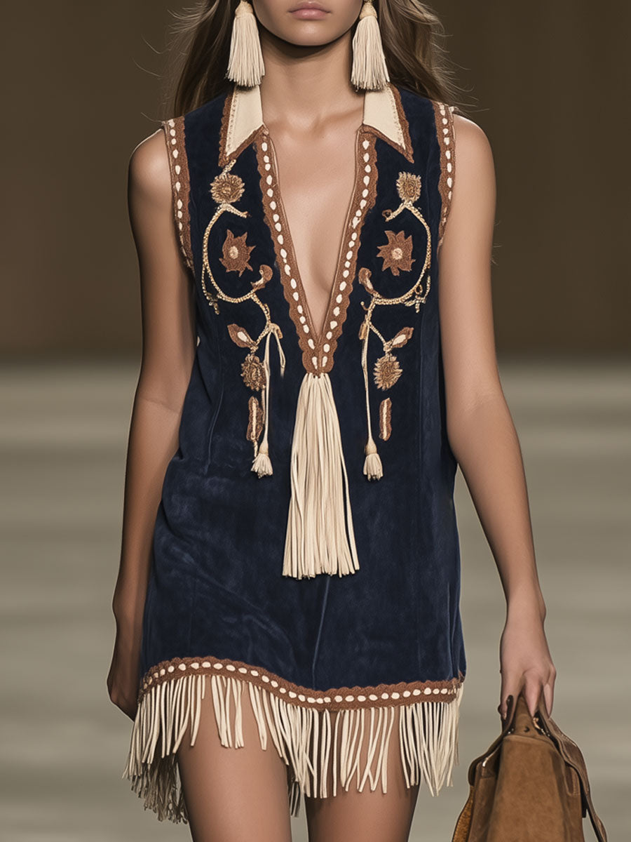 Vestido Mini Western Bordado