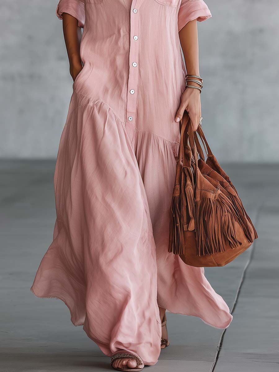 Vestido Camisero Rosa