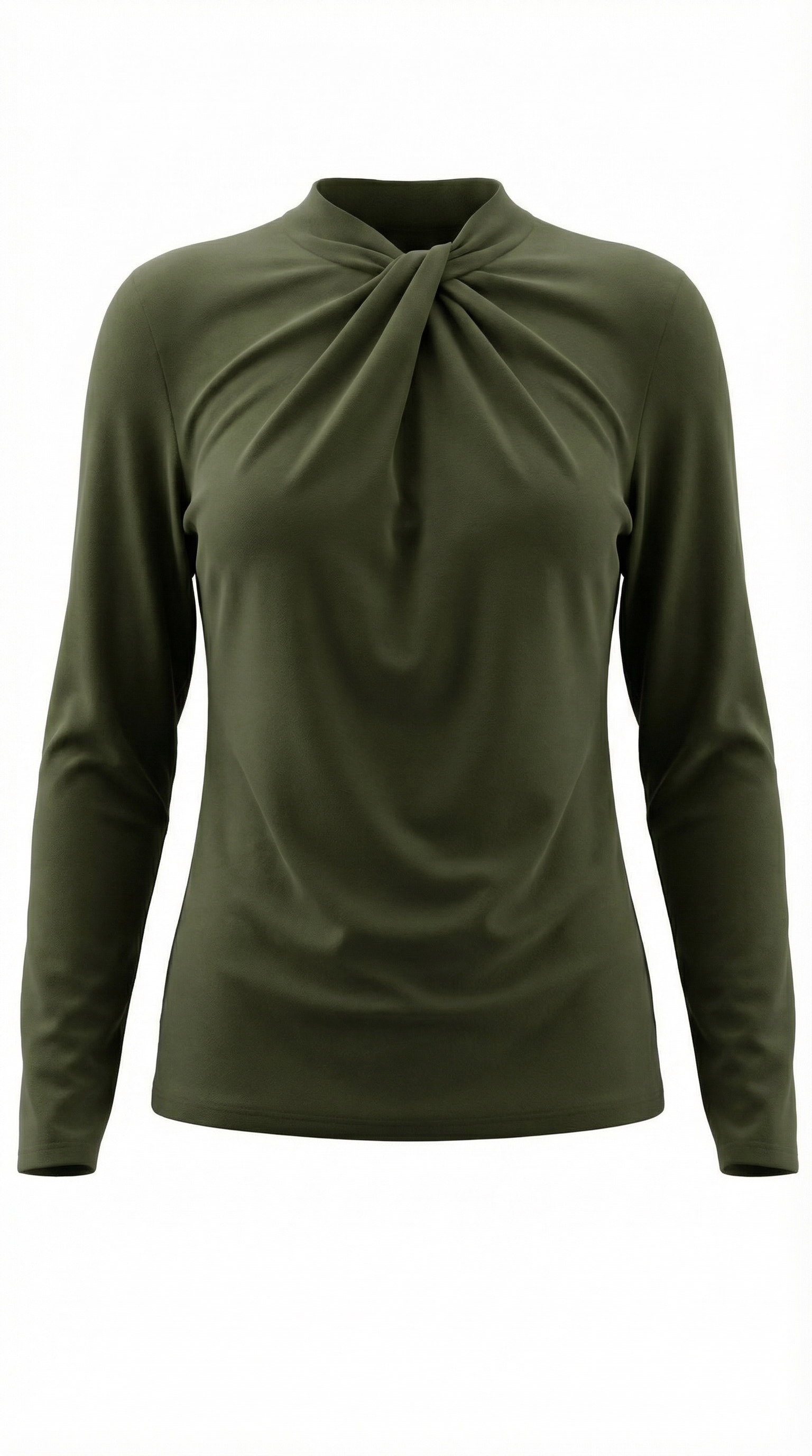 Blusa de cuello mock con lazo delicado