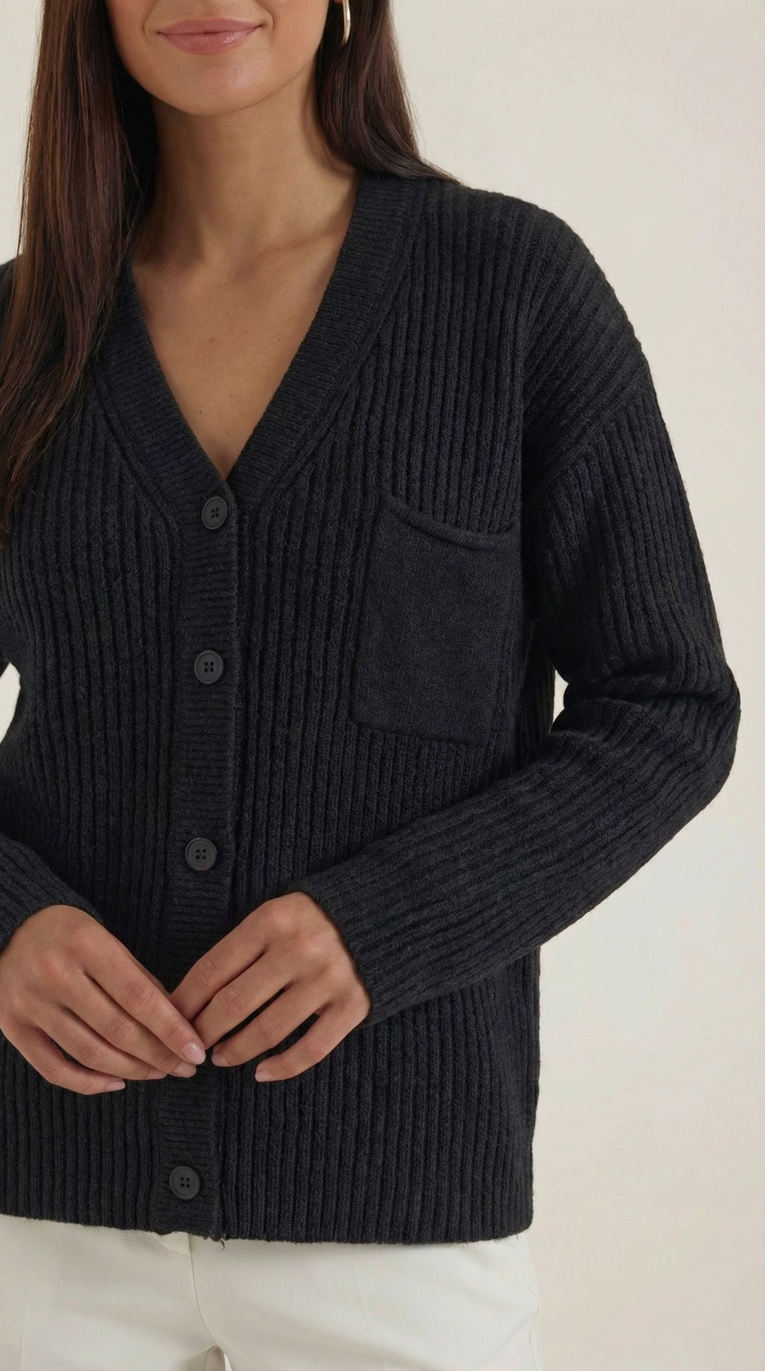 Cárdigan oversize de punto con textura envolvente