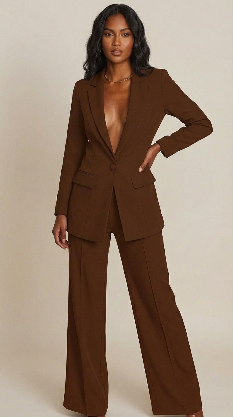 Conjunto de Blazer y Pantalón Fluido