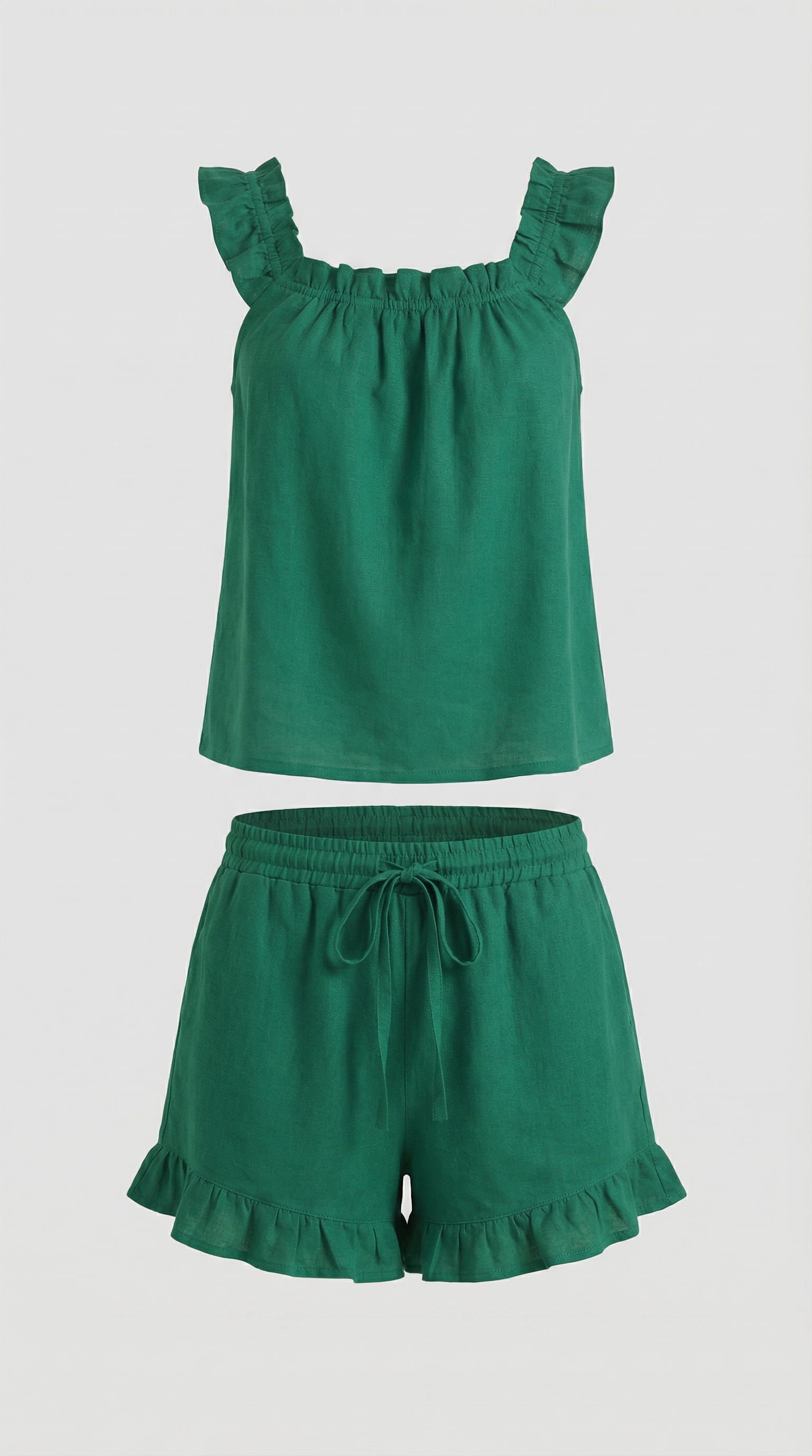 Conjunto de algodón con volantes delicados