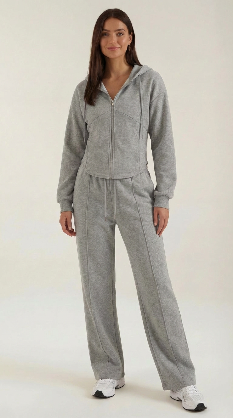 Conjunto de sudadera con pantalones amplios de estilo relajado