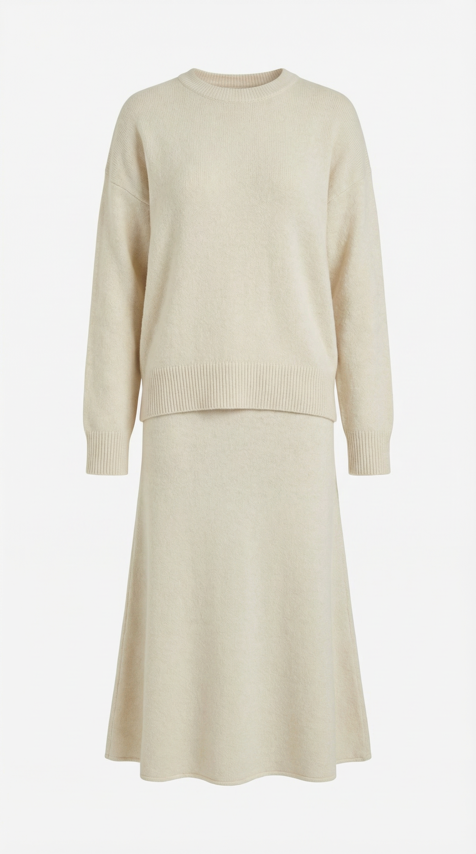 Conjunto de suéter y falda de silueta elegante