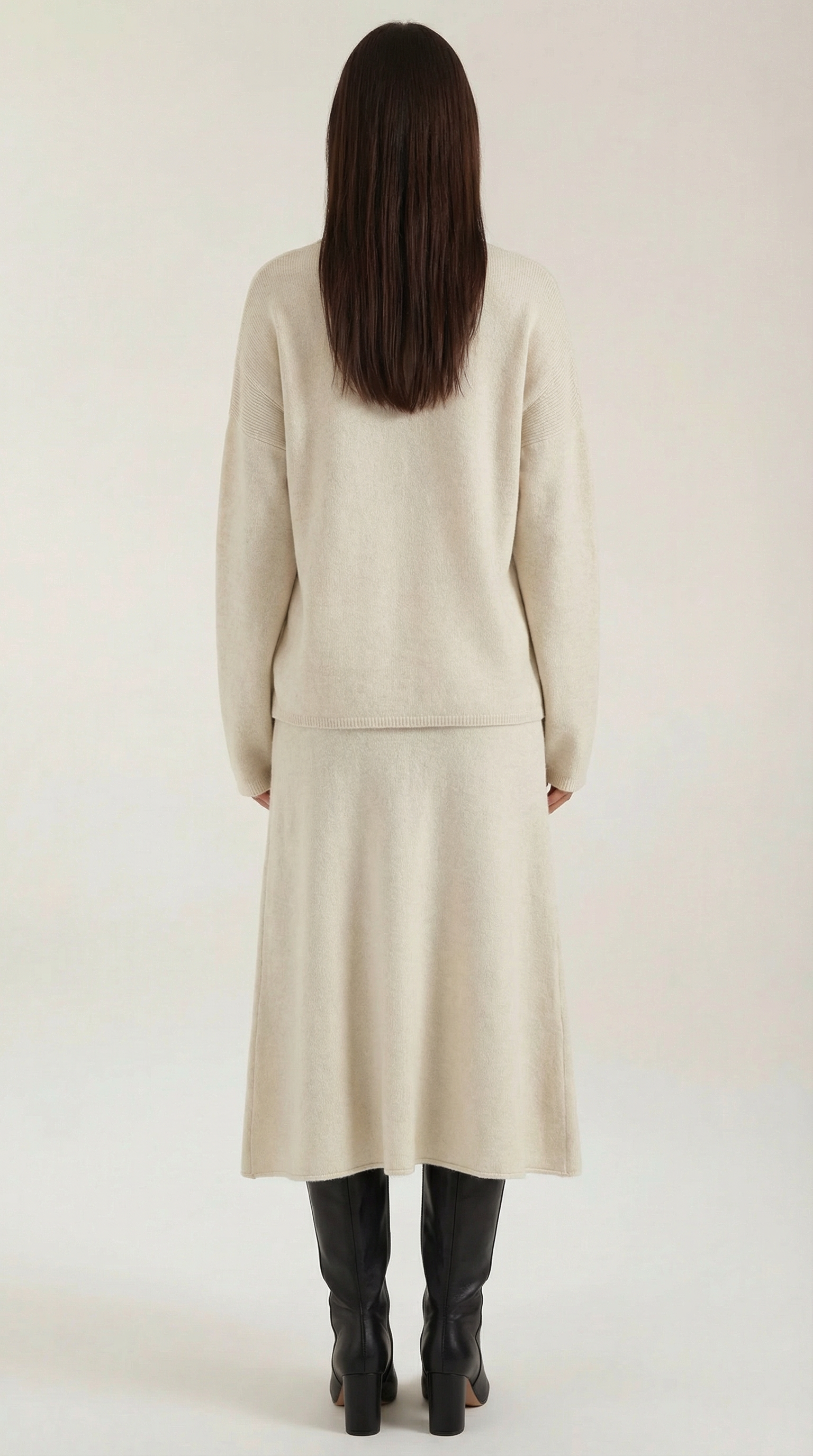 Conjunto de suéter y falda de silueta elegante