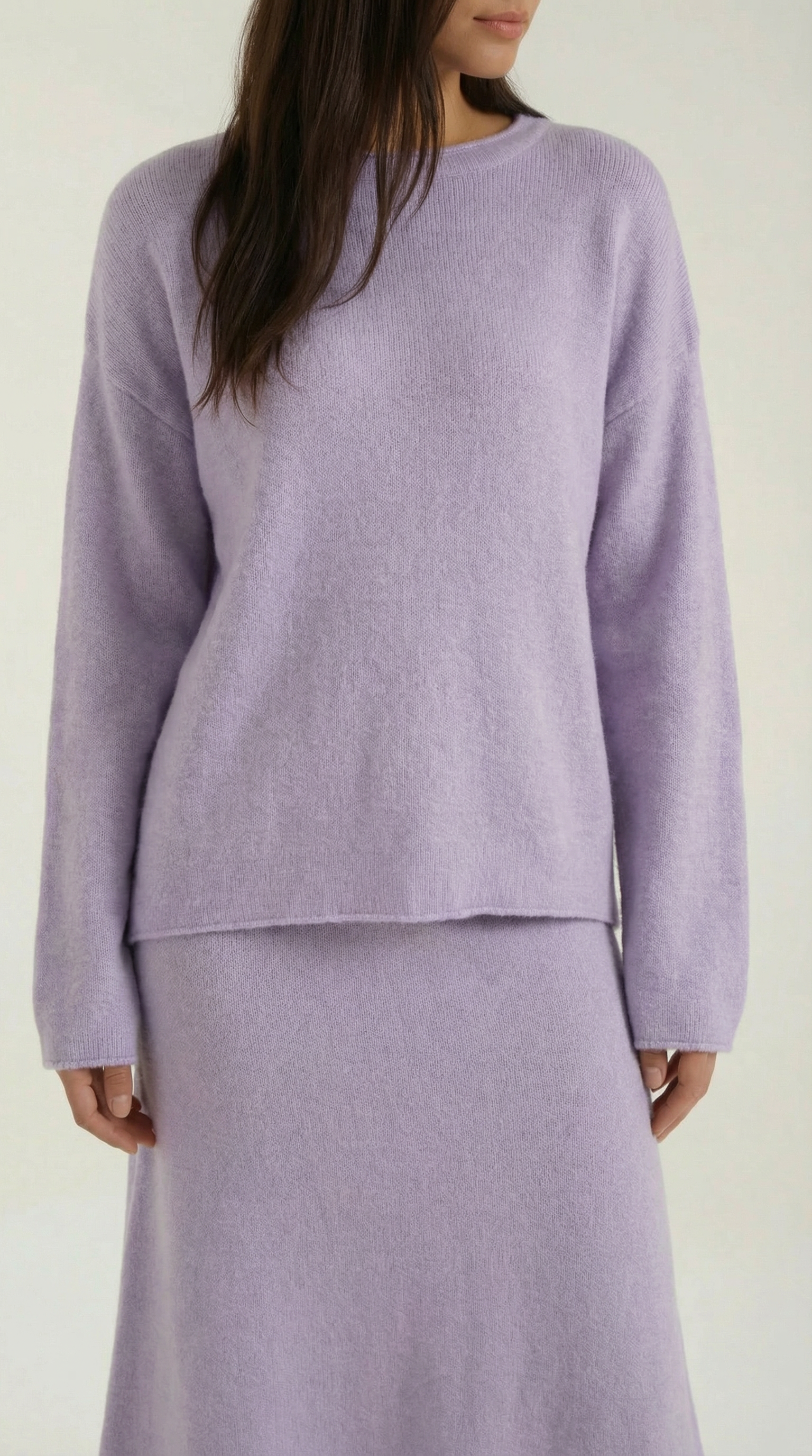 Conjunto de suéter y falda de silueta elegante