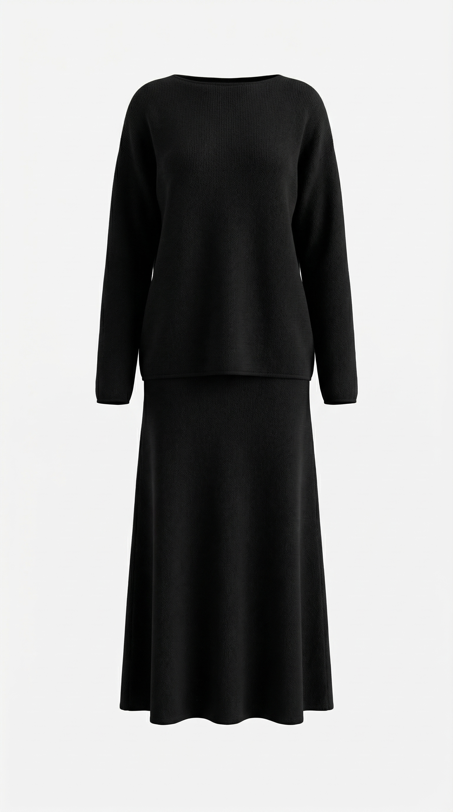 Conjunto de suéter y falda de silueta elegante