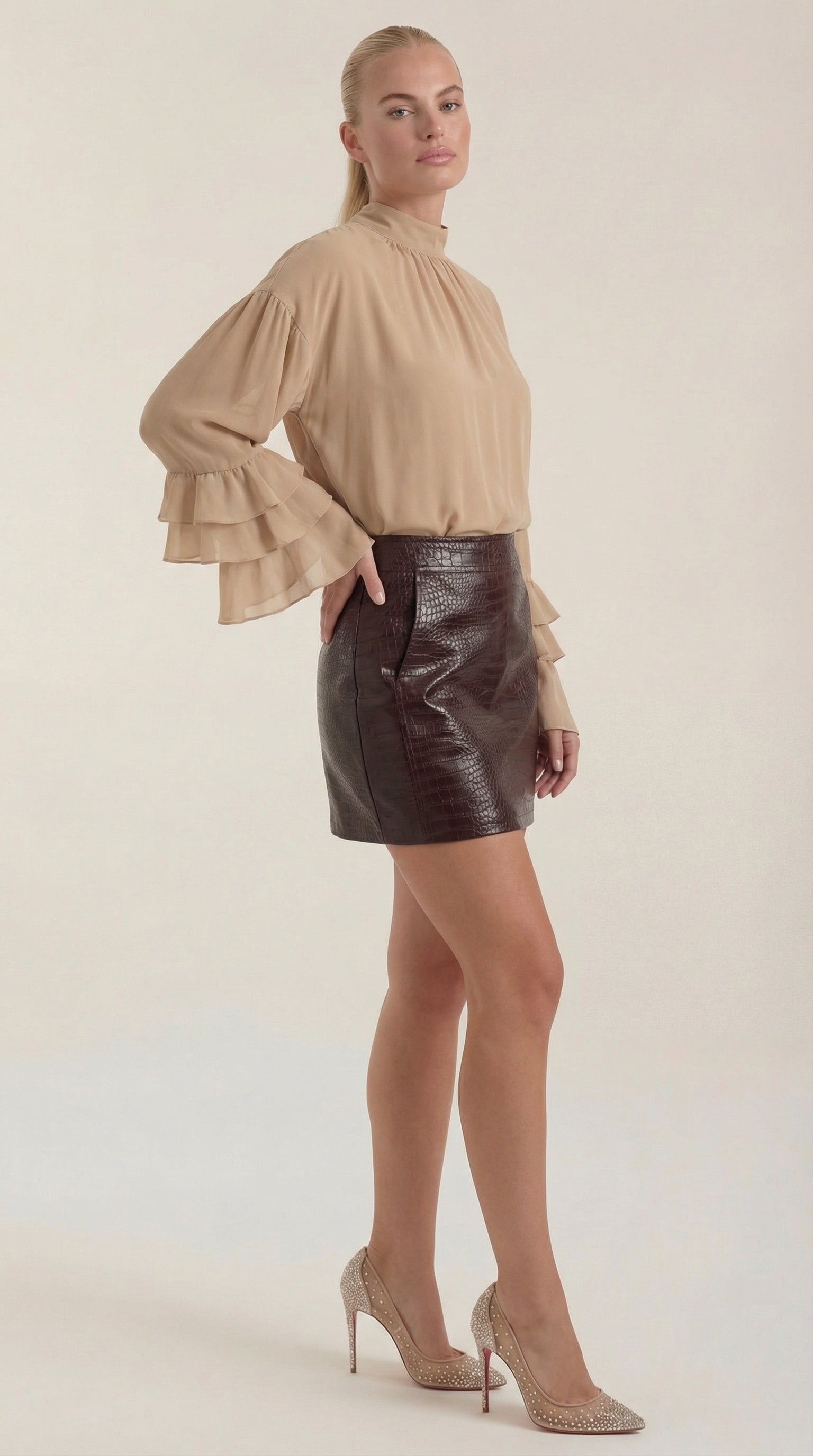 Falda en línea A de silueta elegante