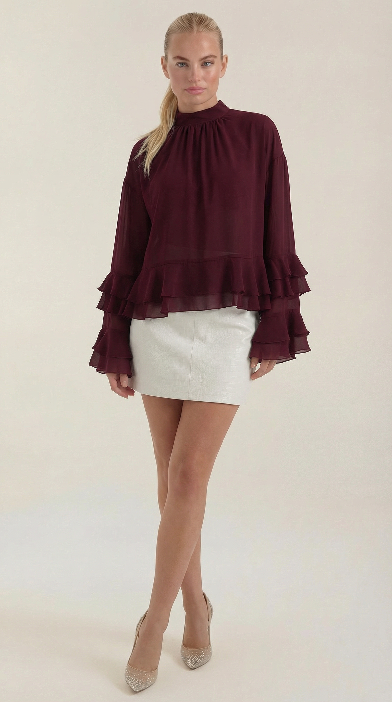 Falda en línea A de silueta elegante