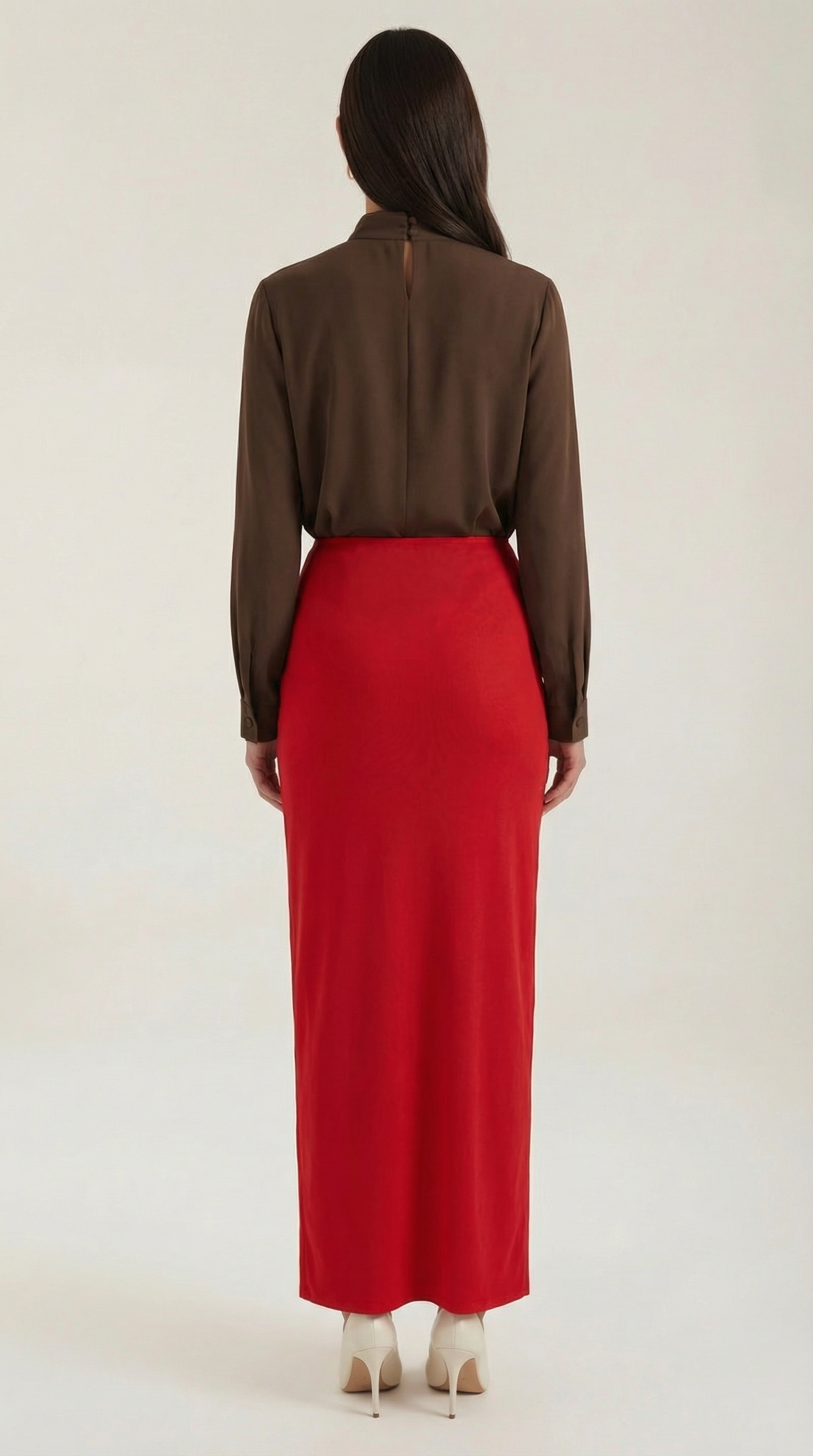 Falda midi de diseño entallado