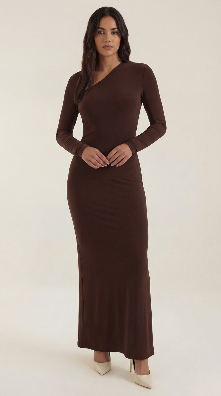 Vestido maxi bodycon de corte largo