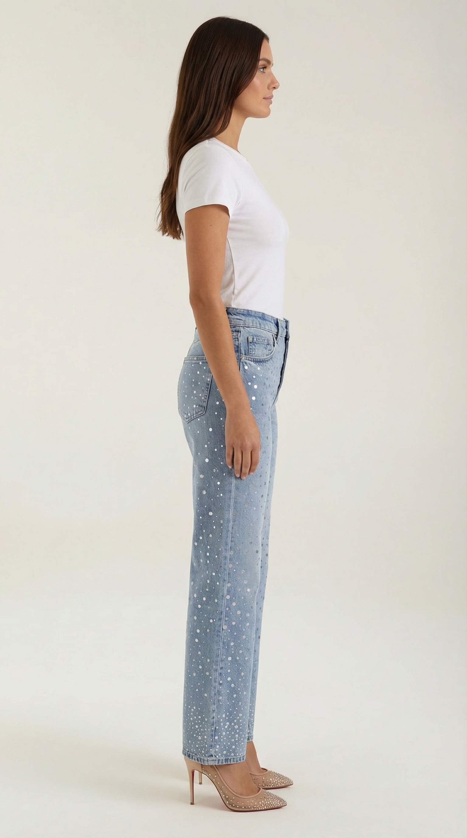 Jeans baggy con detalle brillante