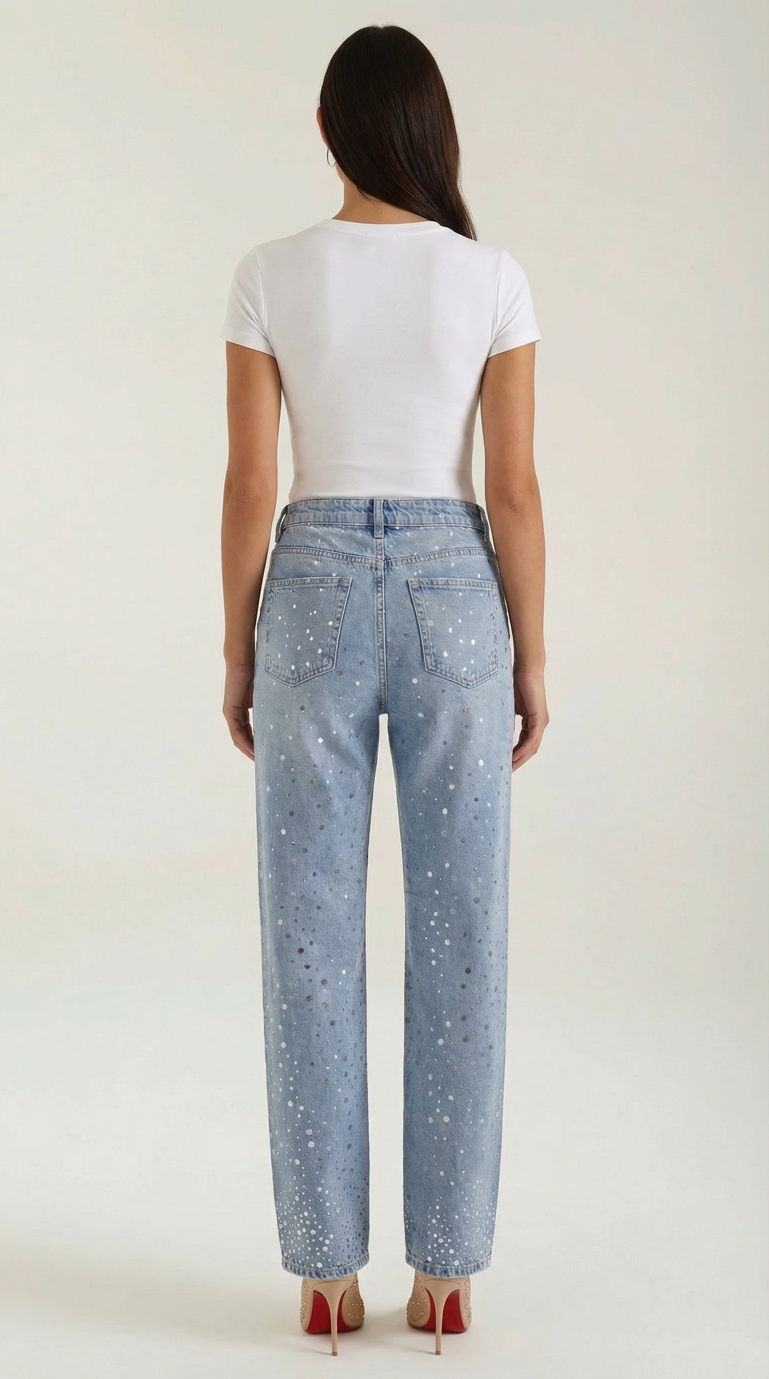 Jeans baggy con detalle brillante