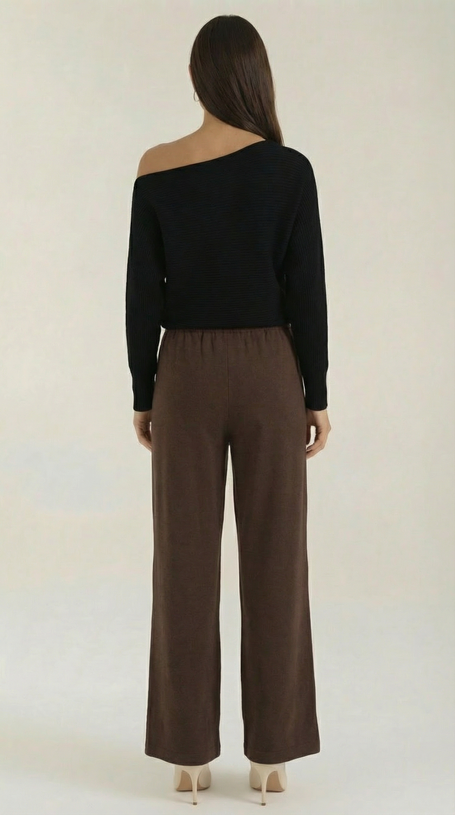 Pantalón ancho con cordón de estilo casual