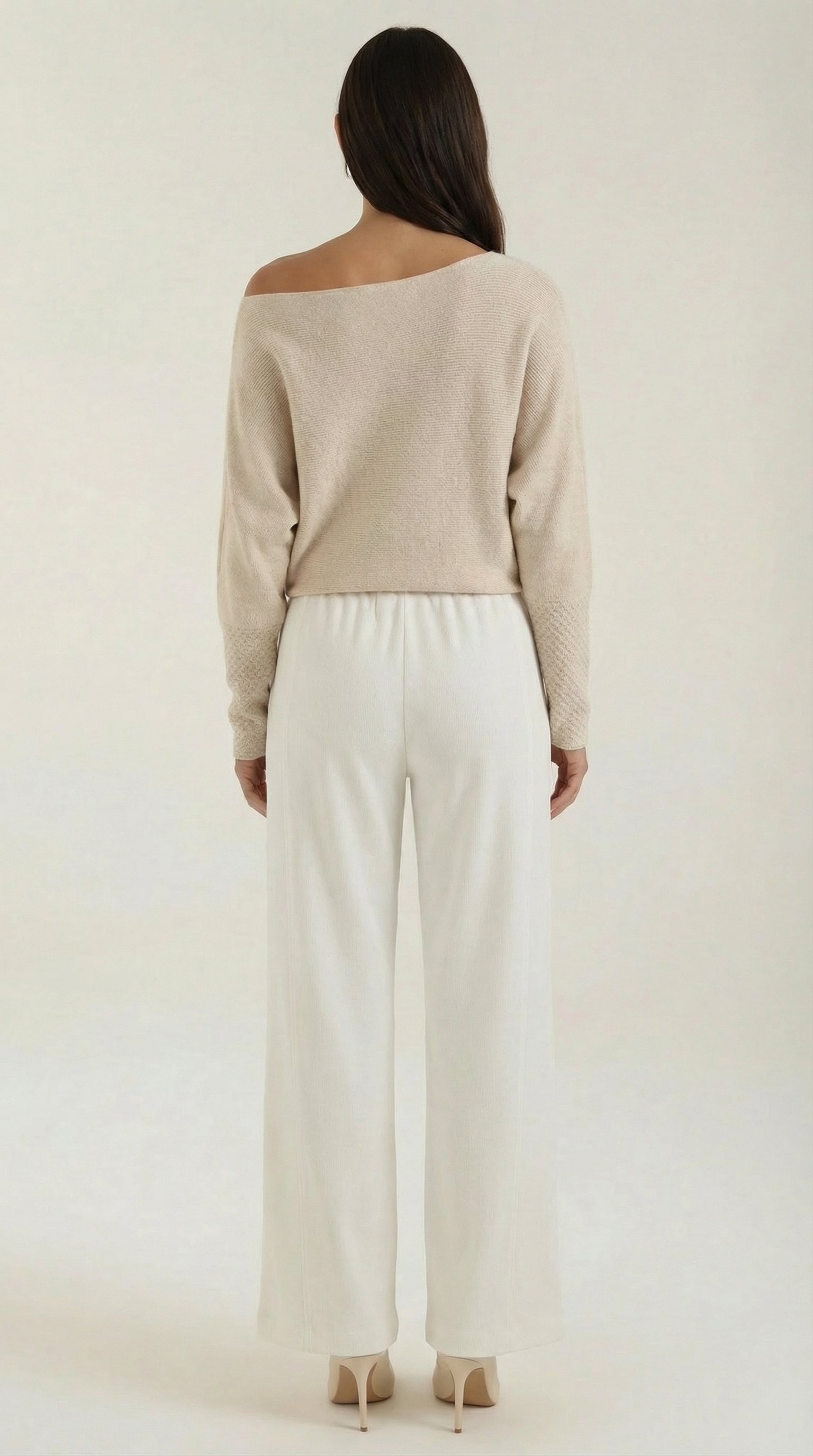 Pantalón ancho con cordón de estilo casual