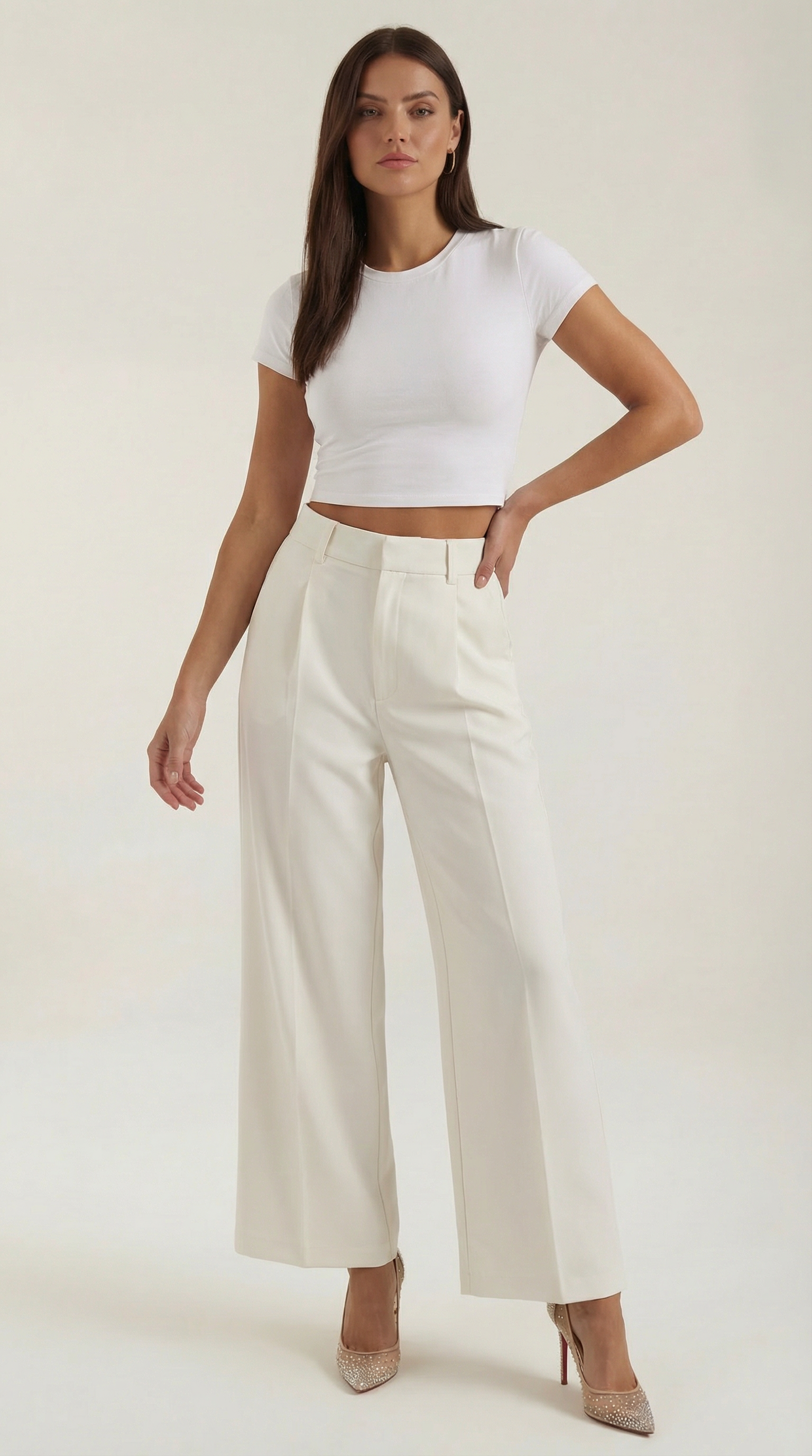 Pantalón de pierna ancha de caída fluida