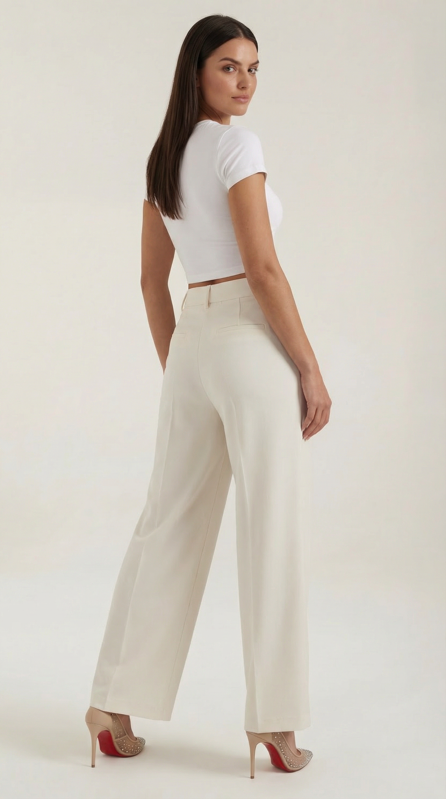 Pantalón de pierna ancha de caída fluida
