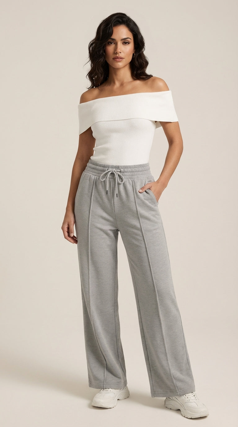 Pantalones de chándal de pierna ancha estilo lounge