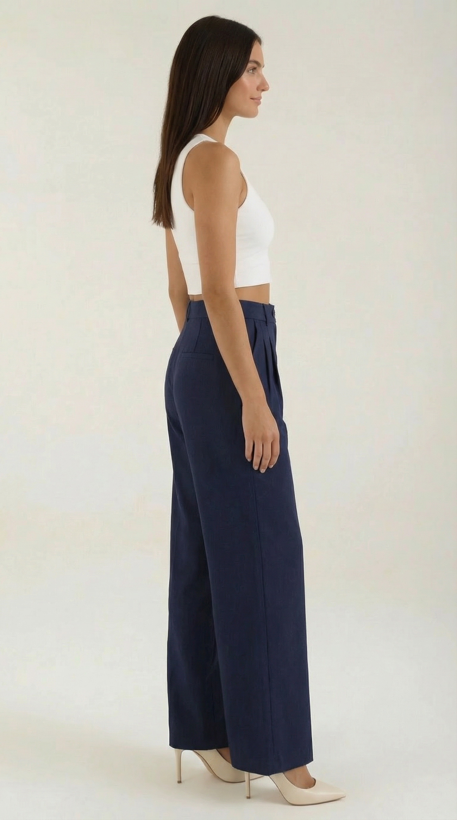 Pantalones de oficina de pierna ancha