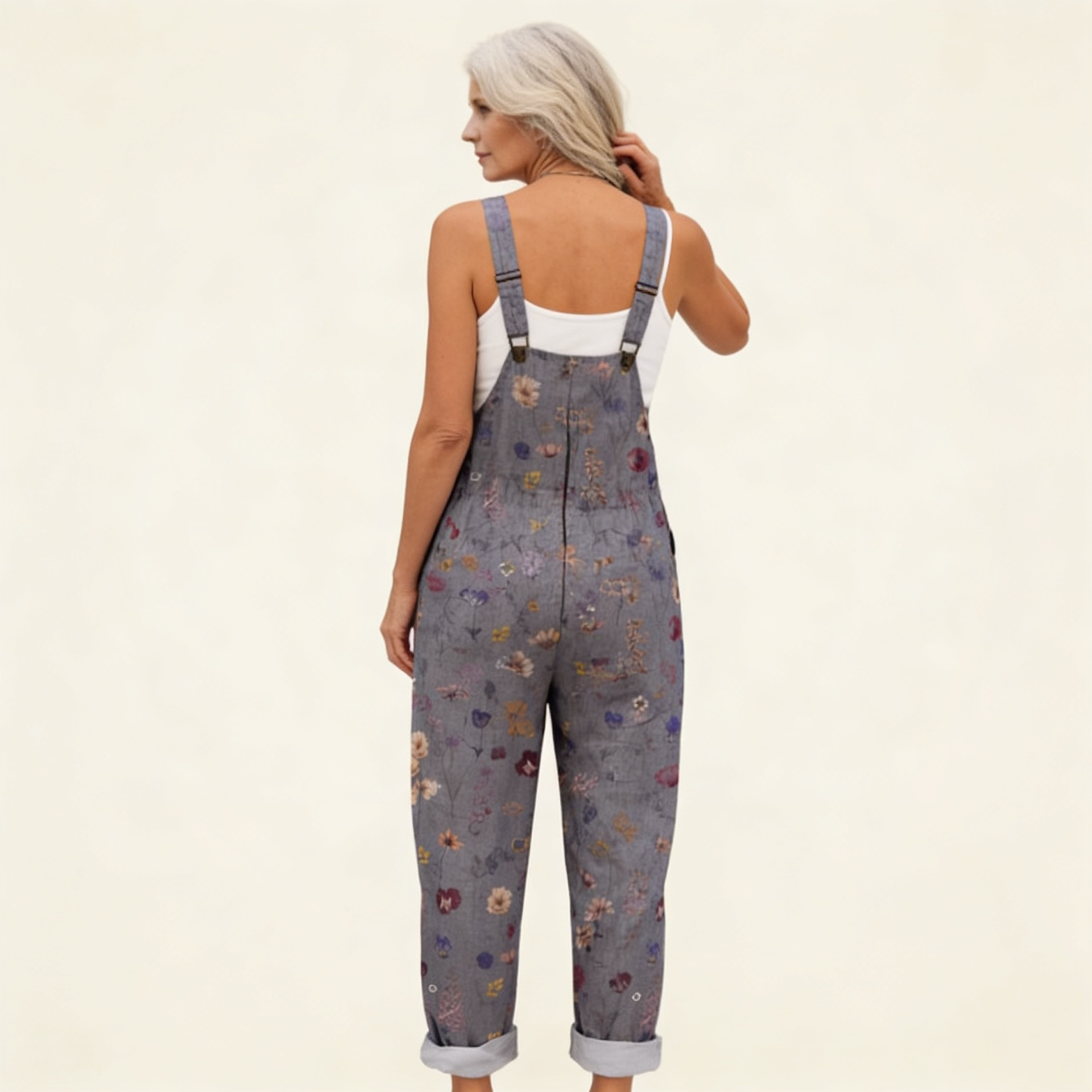 Rebecca | Peto con flores bohemias grises