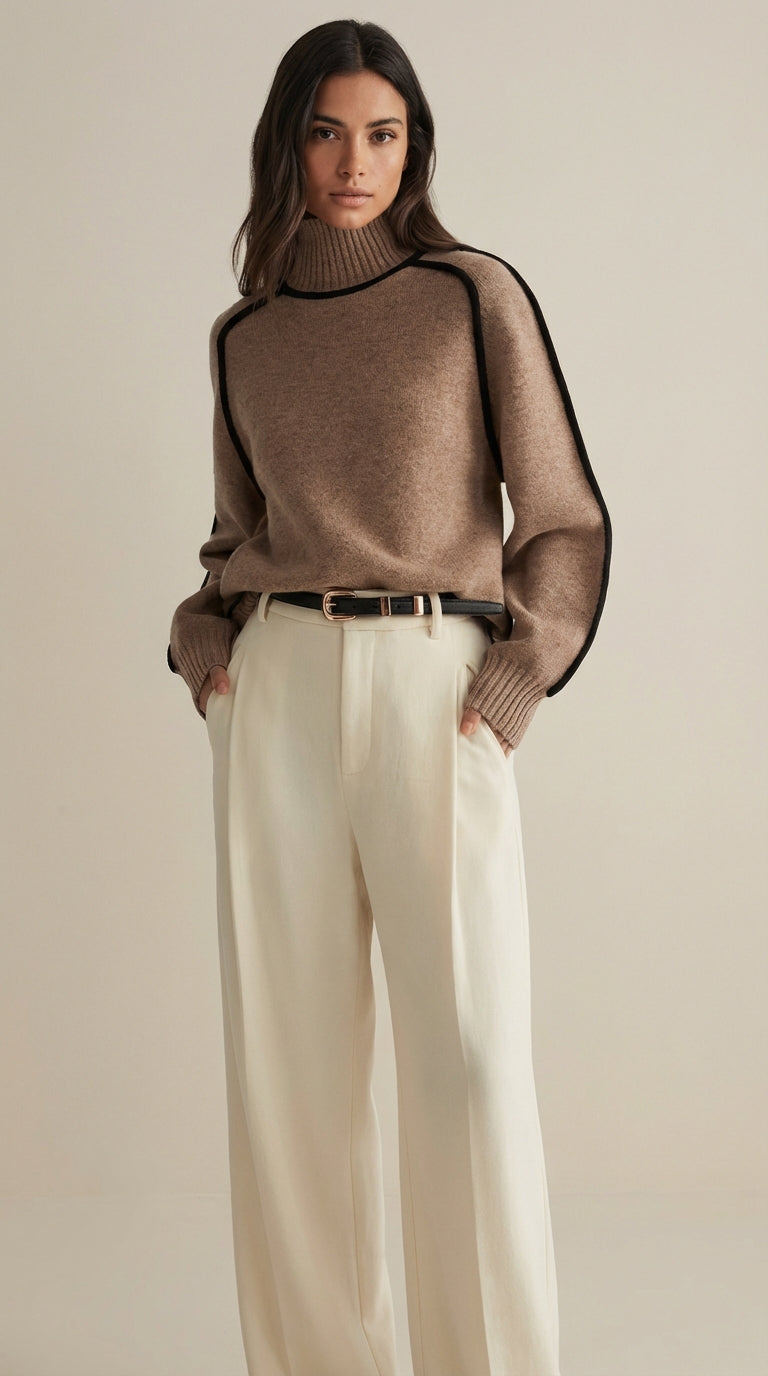 Suéter Elegante Cuello Alto