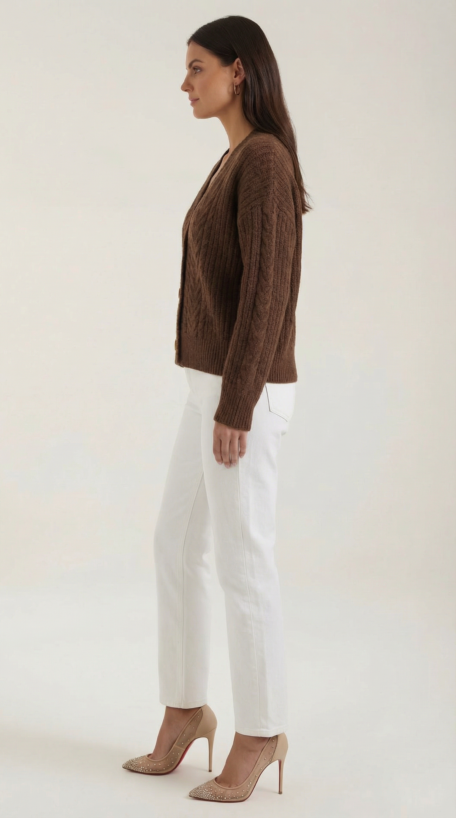 Suéter oversize de punto con diseño de trenzas