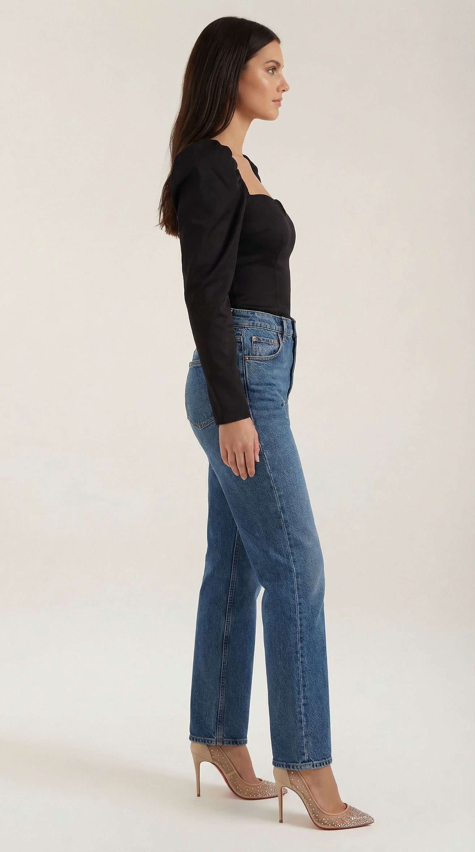 Top con mangas abullonadas y caída fluida