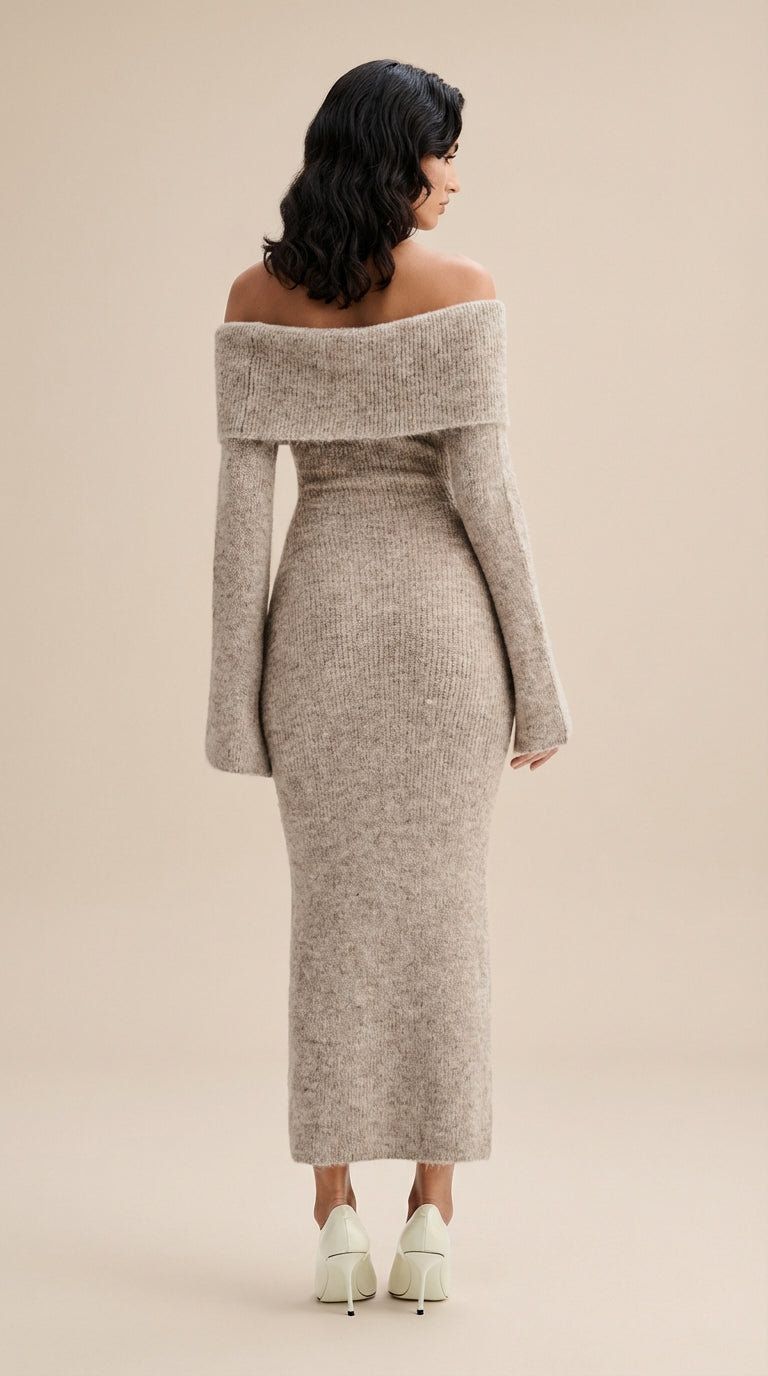 Vestido Ajustado de Hombros Descubiertos