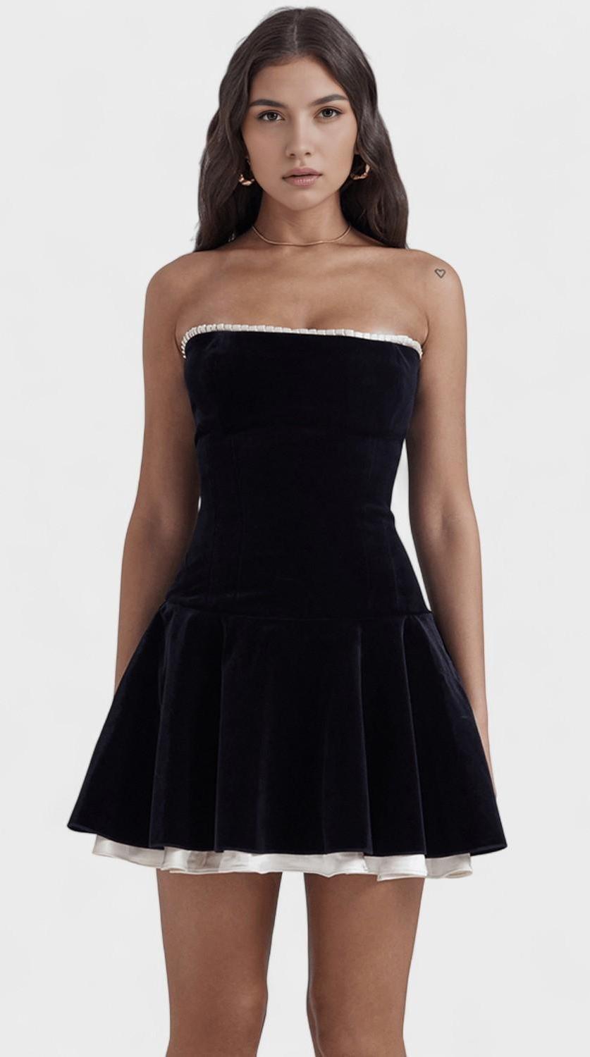 Vestido bustier elegante para oficina y fiestas