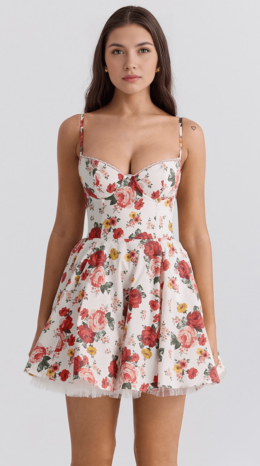 Vestido corto de silueta favorecedora