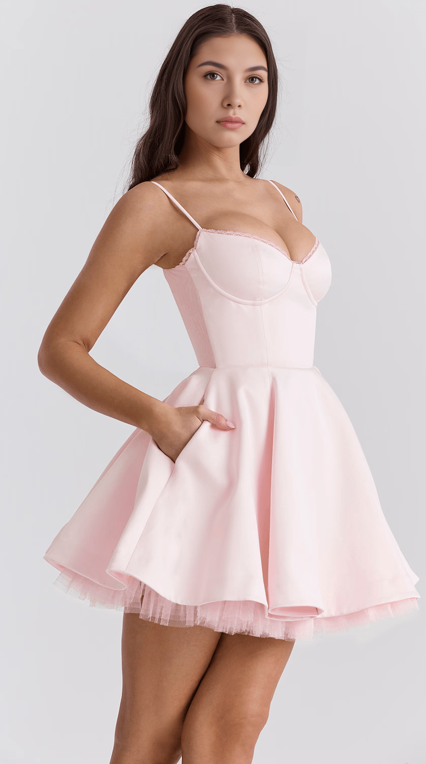 Vestido corto de silueta favorecedora