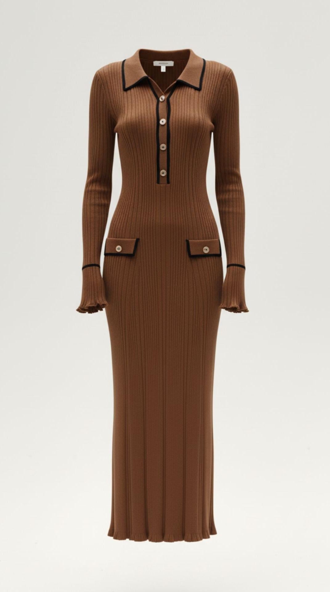 Vestido maxi ajustado de silueta definida