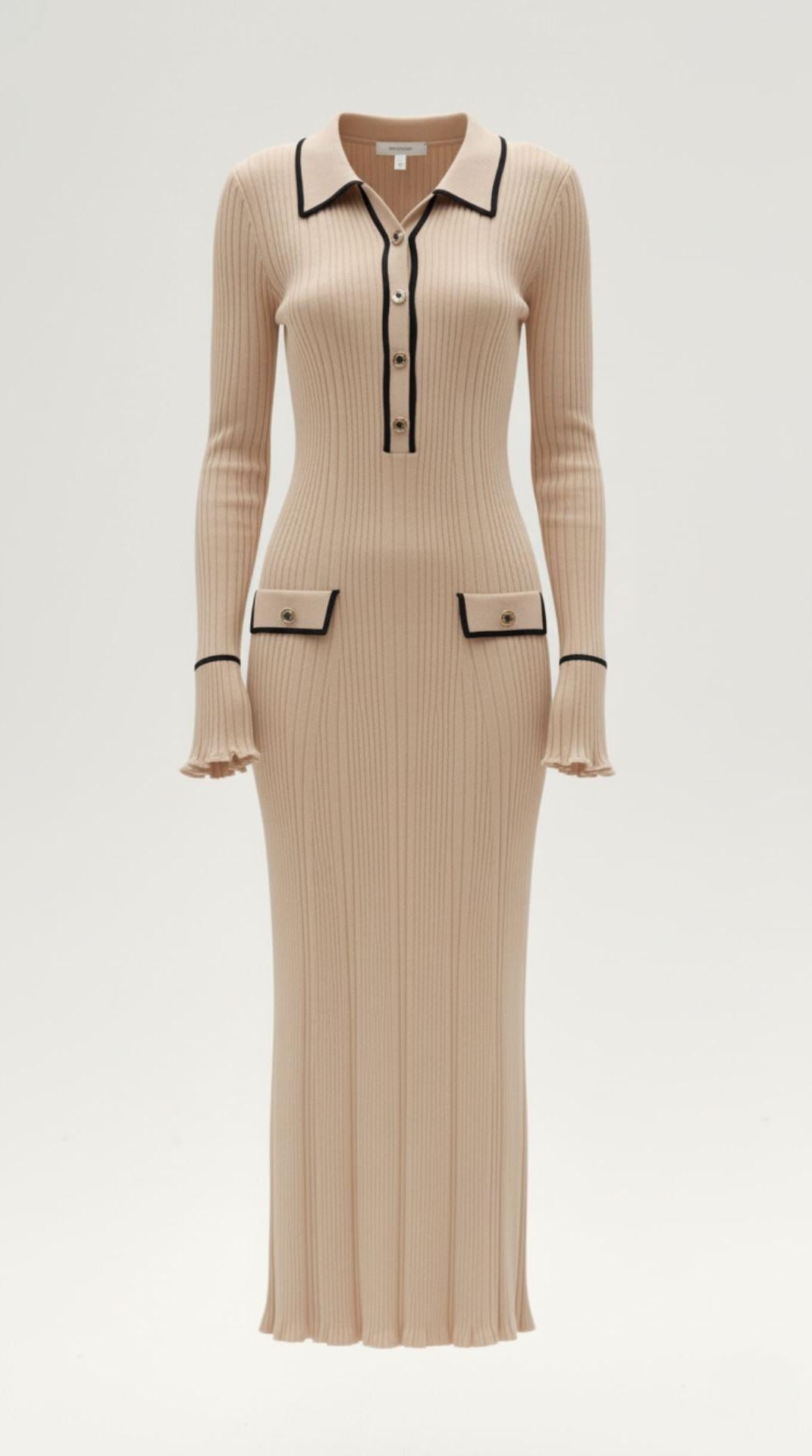 Vestido maxi ajustado de silueta definida
