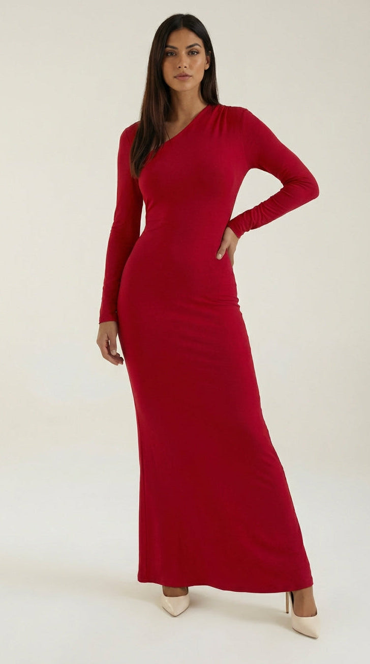 Vestido maxi bodycon de corte largo