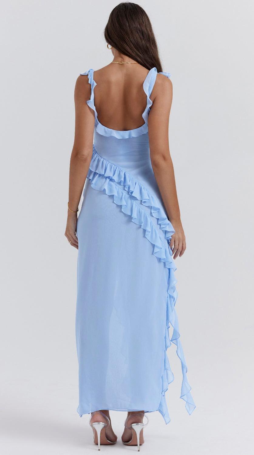 Vestido maxi de caída fluida artesanal