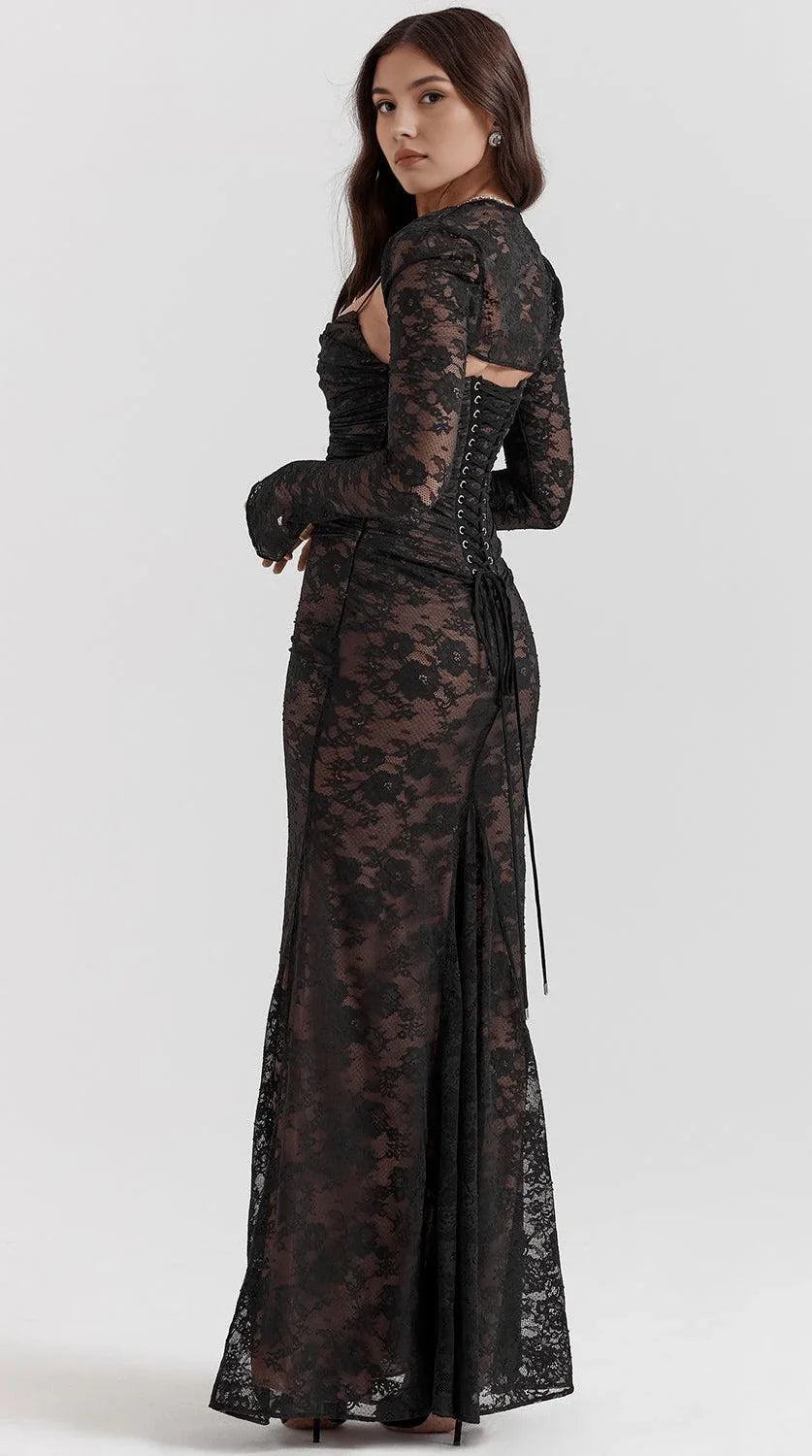 Vestido maxi de corte fluido elegante