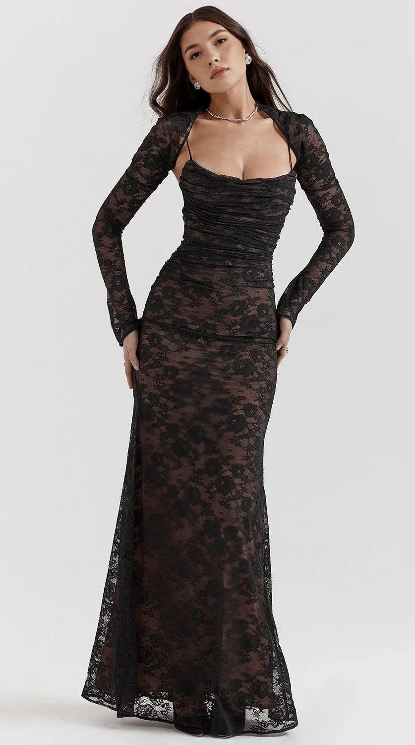 Vestido maxi de corte fluido elegante