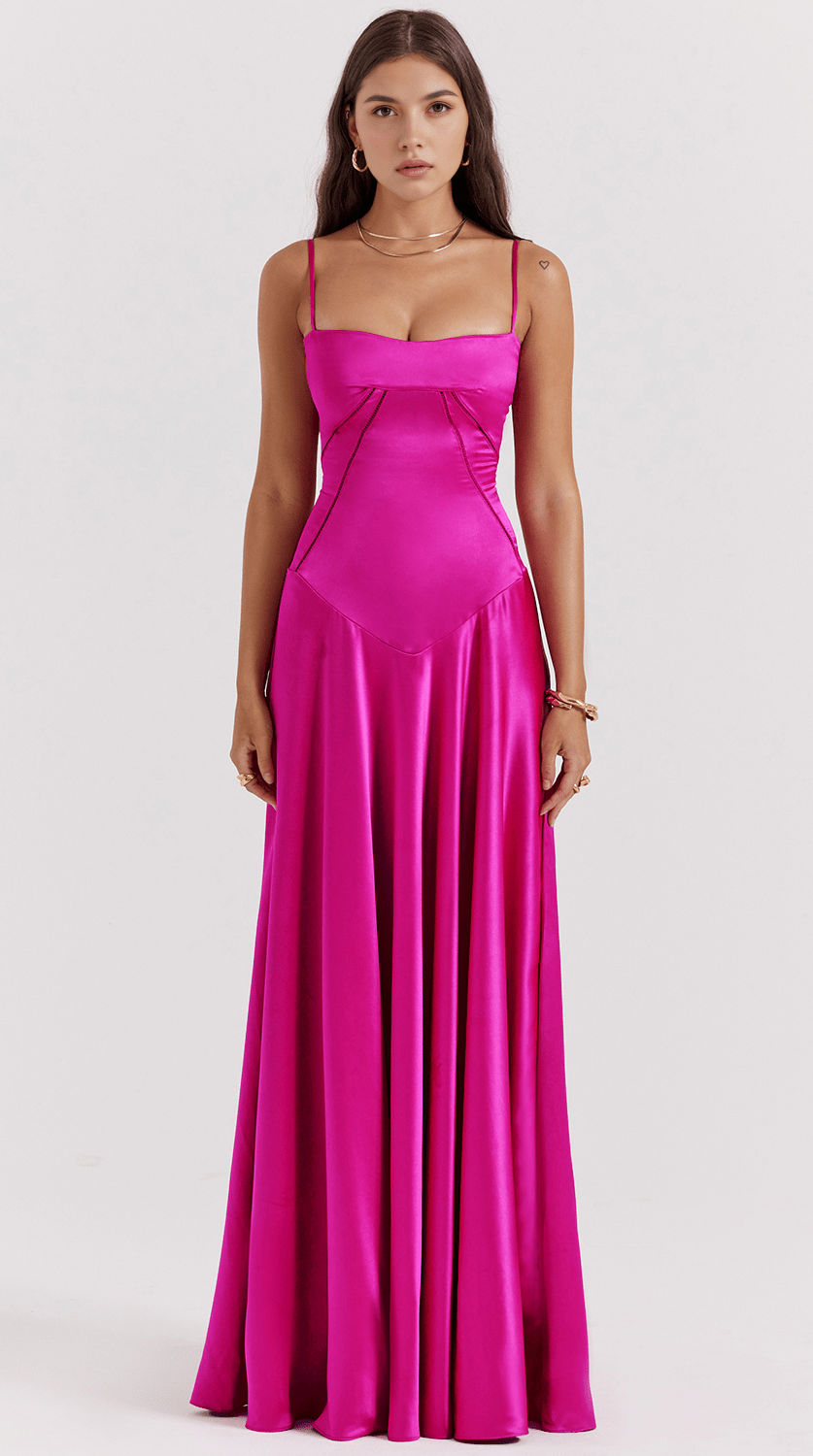 Vestido maxi de corte fluido refinado