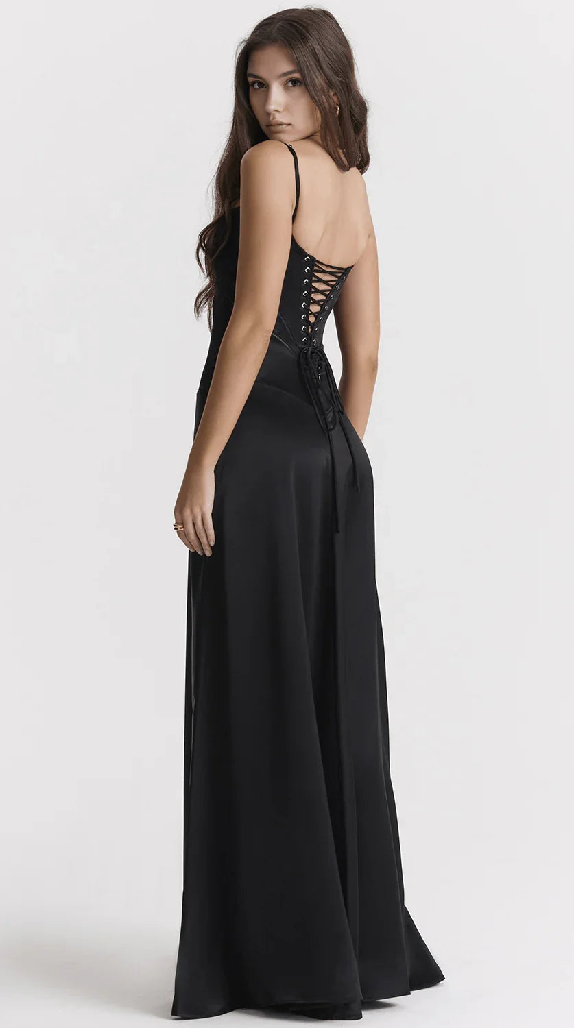Vestido maxi de corte fluido refinado