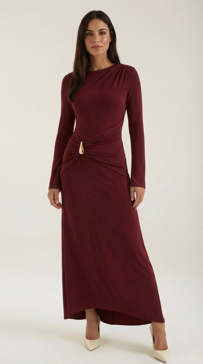 Vestido maxi de corte largo elegante