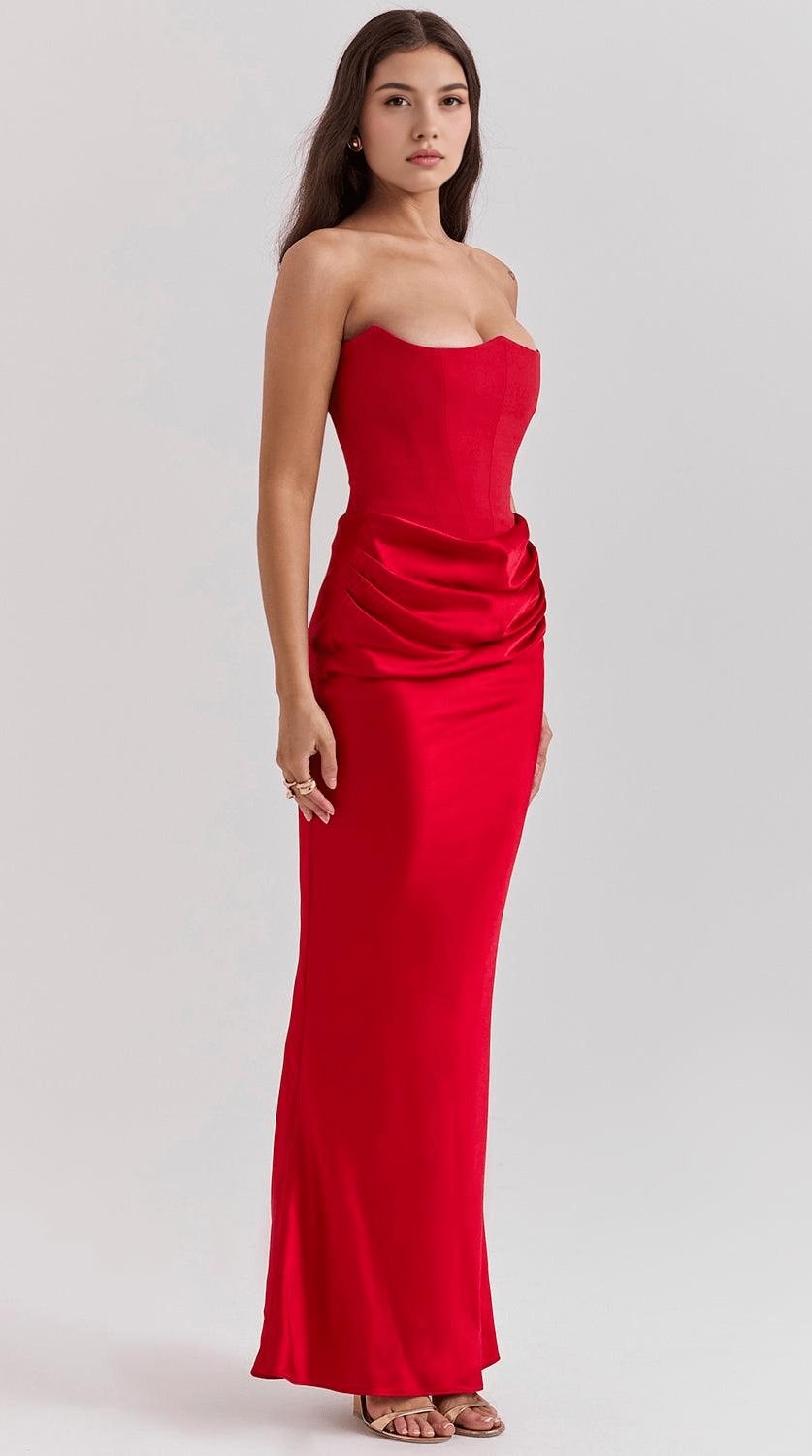 Vestido maxi fluido de caída elegante