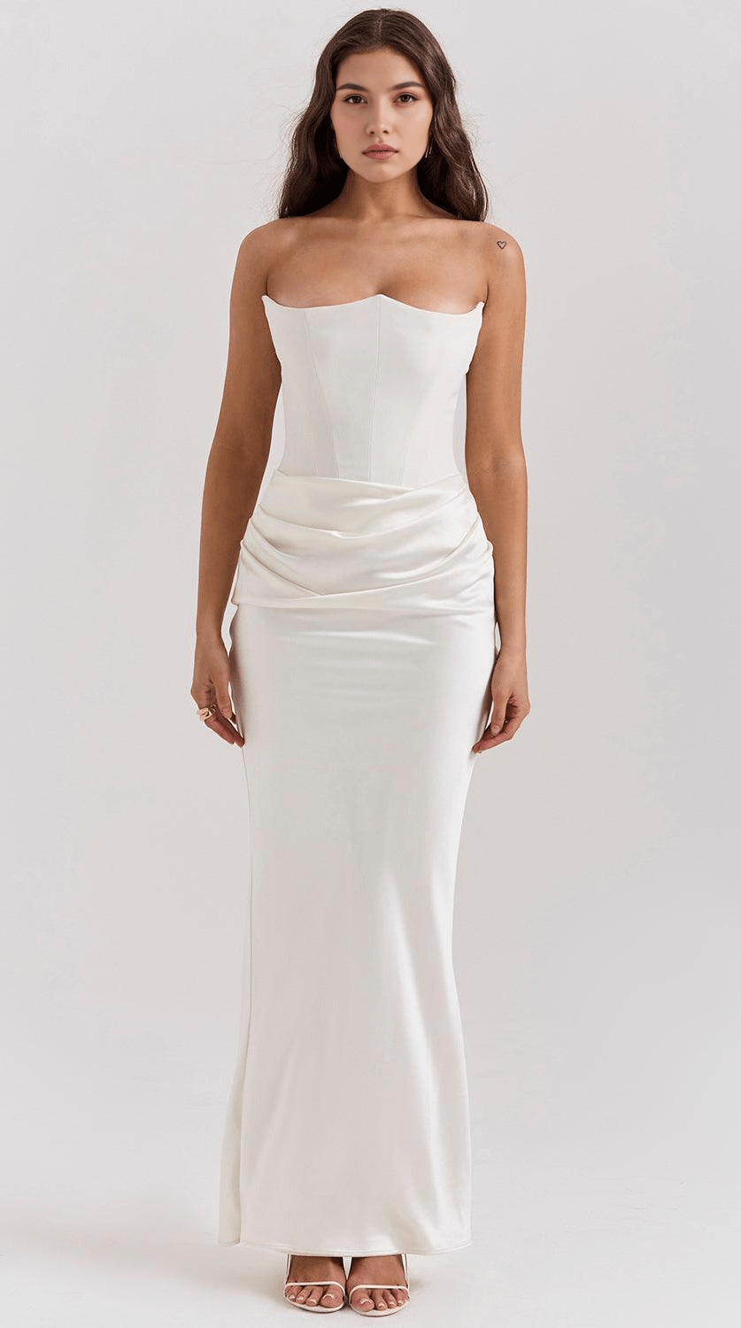 Vestido maxi fluido de caída elegante