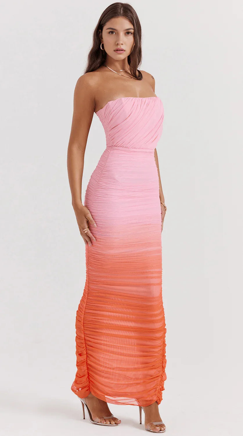 Vestido maxi ligero de silueta estilizada