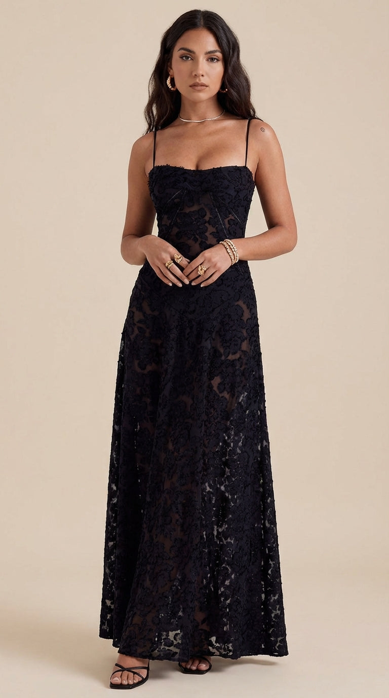 Vestido maxi ligero de silueta fluida
