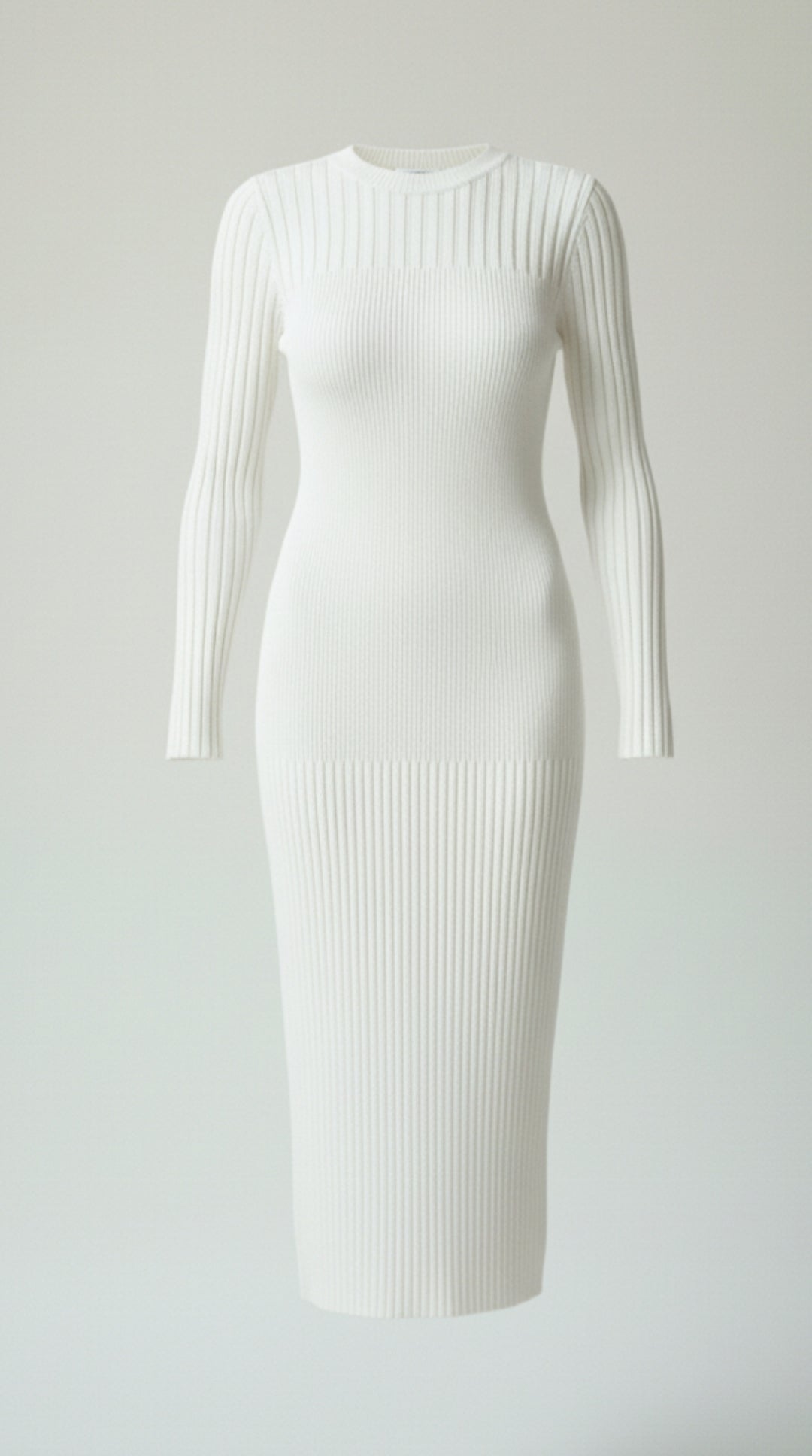 Vestido midi ajustado acanalado