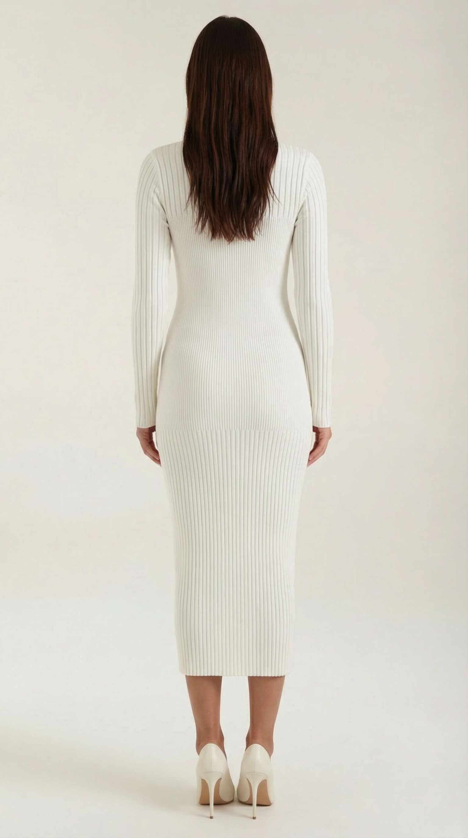 Vestido midi ajustado acanalado